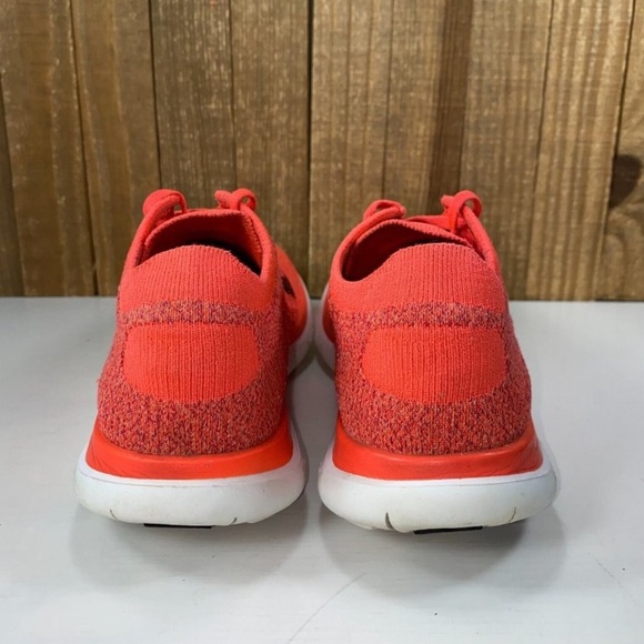❤️ Nike Free 4.0 Fly Knit Sneakers Orange Black Size 8 1/2 - Picture 5 of 8